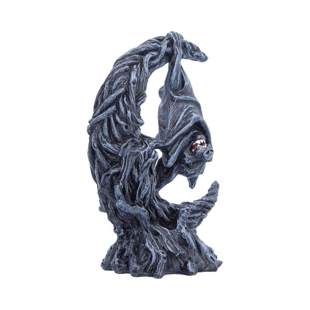 Gothic Bat Moon Figurine Dark Fantasy Decor Crescent Moon Horror Ornament
