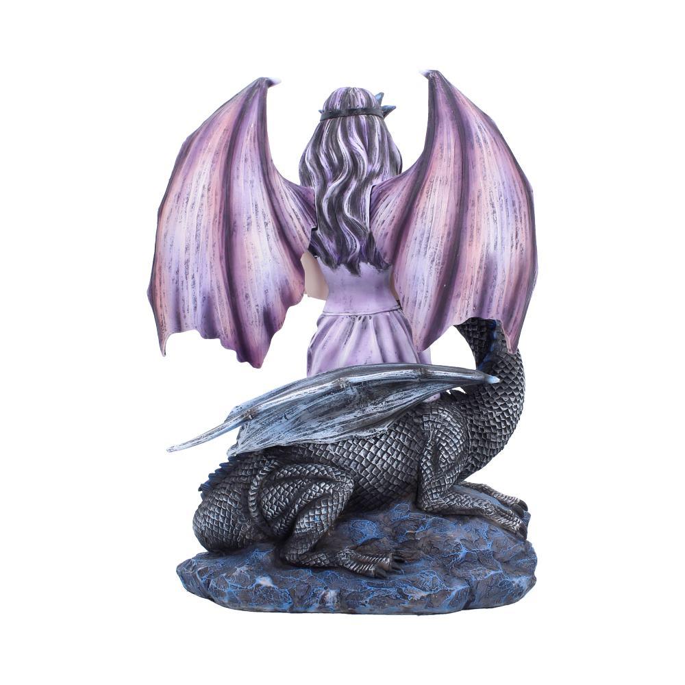 Enchantress Fairy Figurine Fantasy Gothic Dragon Rider Purple Wings Mythical Art