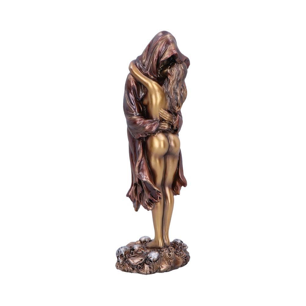 Metallic Reaper Hugging Woman Ornament Gothic Bronze Figurine 26cm Grim Reaper Statue