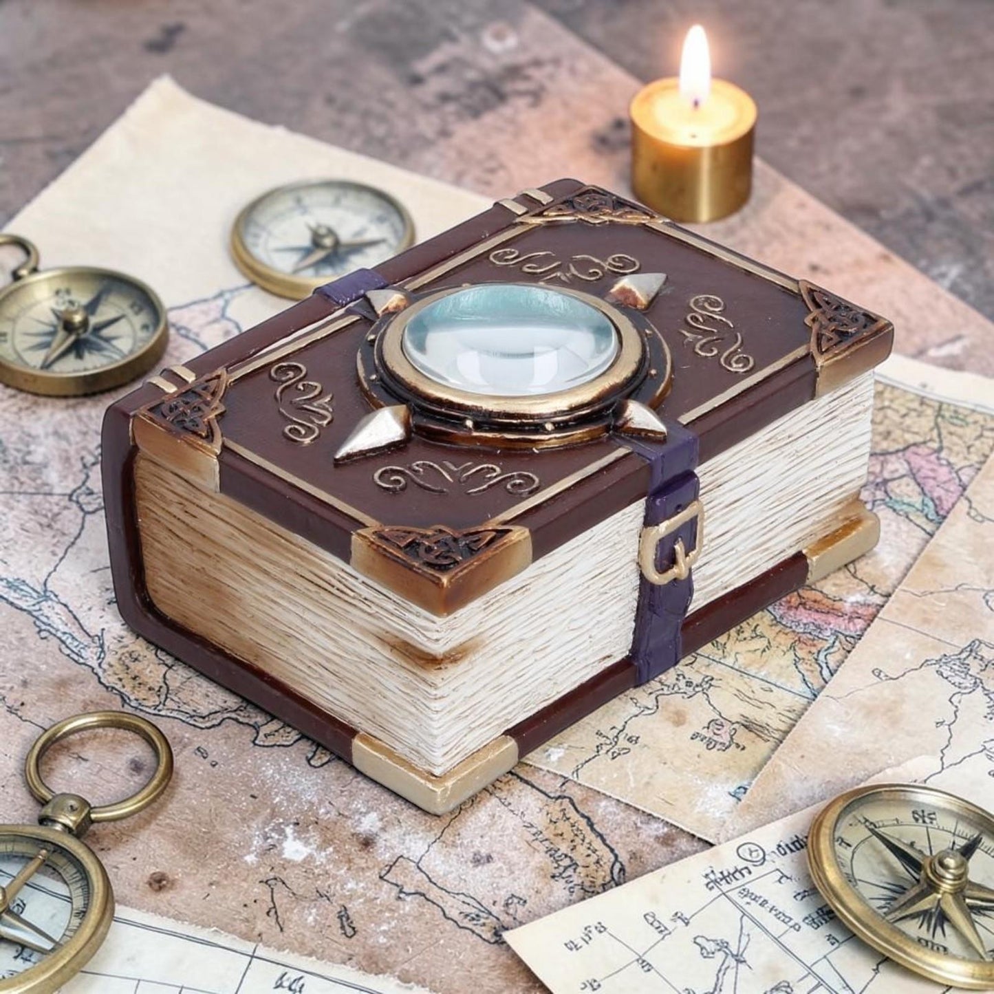 Spell Book Trinket Box Gothic Wiccan Witchcraft Jewellery Keepsake Ornament