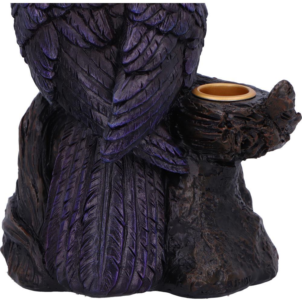 Gothic Raven Incense Burner Mystical Backflow Cone Holder Dark Halloween Art
