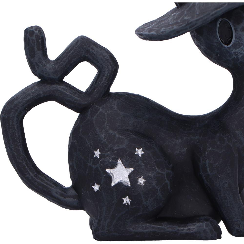 Gothic Wiccan Witchcraft Black Cat Figurine Mystical Spell Familiar Statue Decor