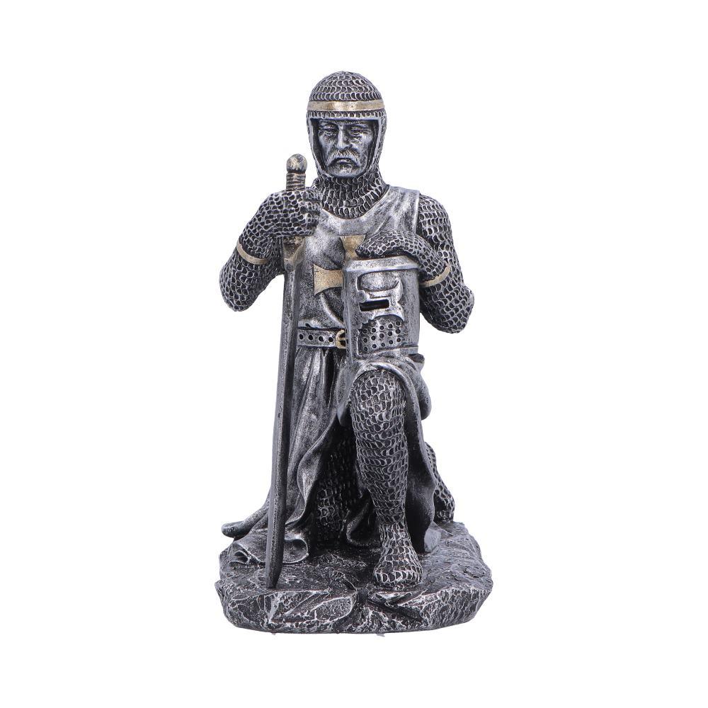 Medieval Knight Soldier Pledge Statue Figurine Ornament Kneeling Warrior Sword