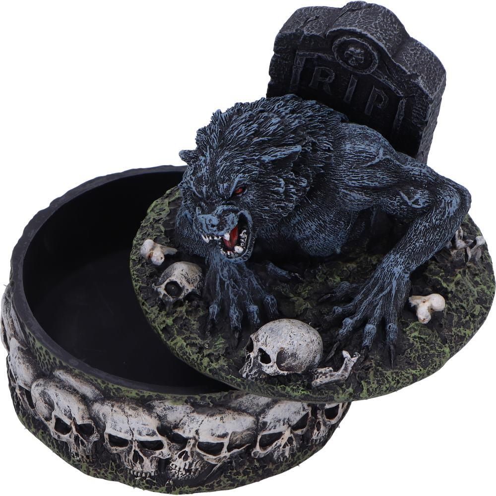 Horror Werewolf Figurine Box Gothic Storage Dark Figurine Trinket Holder Occult Art