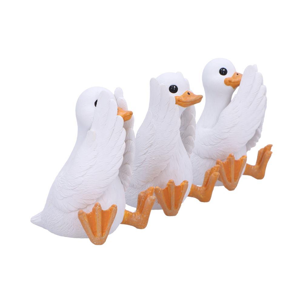 3 Wise Goofy Geese Figurines See No Hear No Speak No Evil Funny Animal Decor