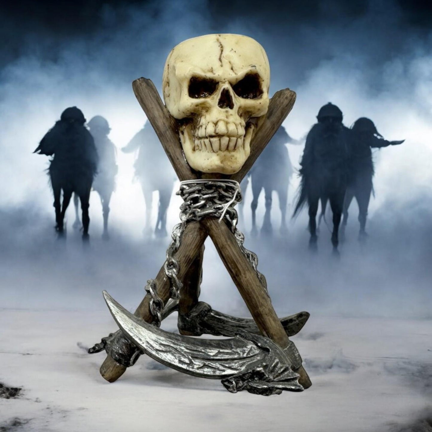 Spooky Skull Tea Light Holder Gothic Halloween Ornament Witchcraft Altar Decor