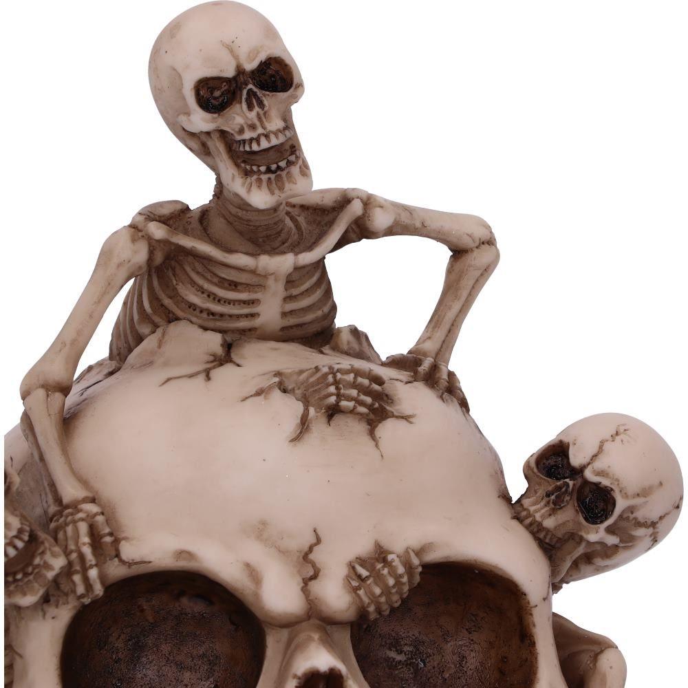 Skeleton Emerging from Skull Ornament Gothic Horror Home Décor Halloween Statue