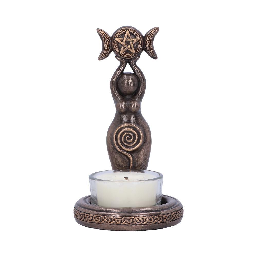 Triple Goddess Tealight Holder Wiccan Altar Decor Pagan Spiritual Alter ornament Statue