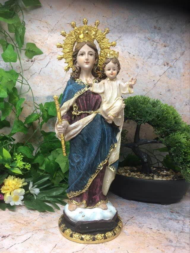 Our Lady of Mount Carmel Virgin Mary Sculpture Statue Religious Ornament 33 cm