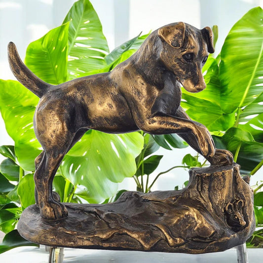 Exquisite Bronze Effect Jack Russell Terrier Sculpture by Harriet Glen - Resin Statue - Perfect Gift for Dog Lovers!-Osiris Craftworks