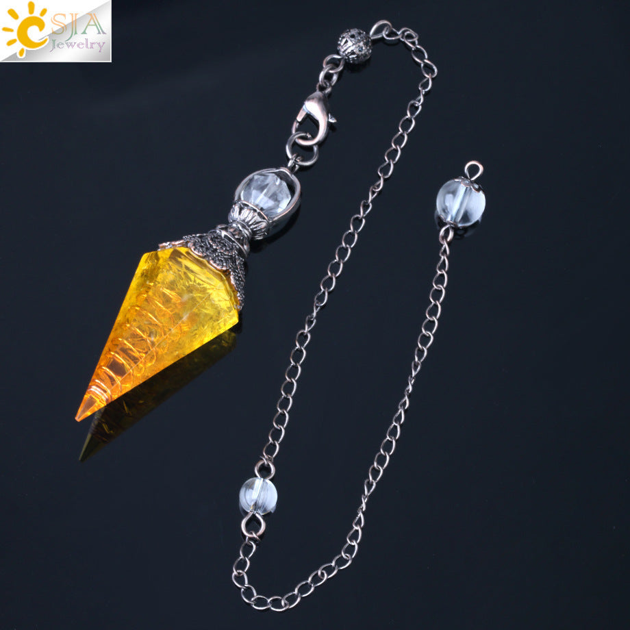 Colorful Crystal Pendulum Natural Gravel Pendant