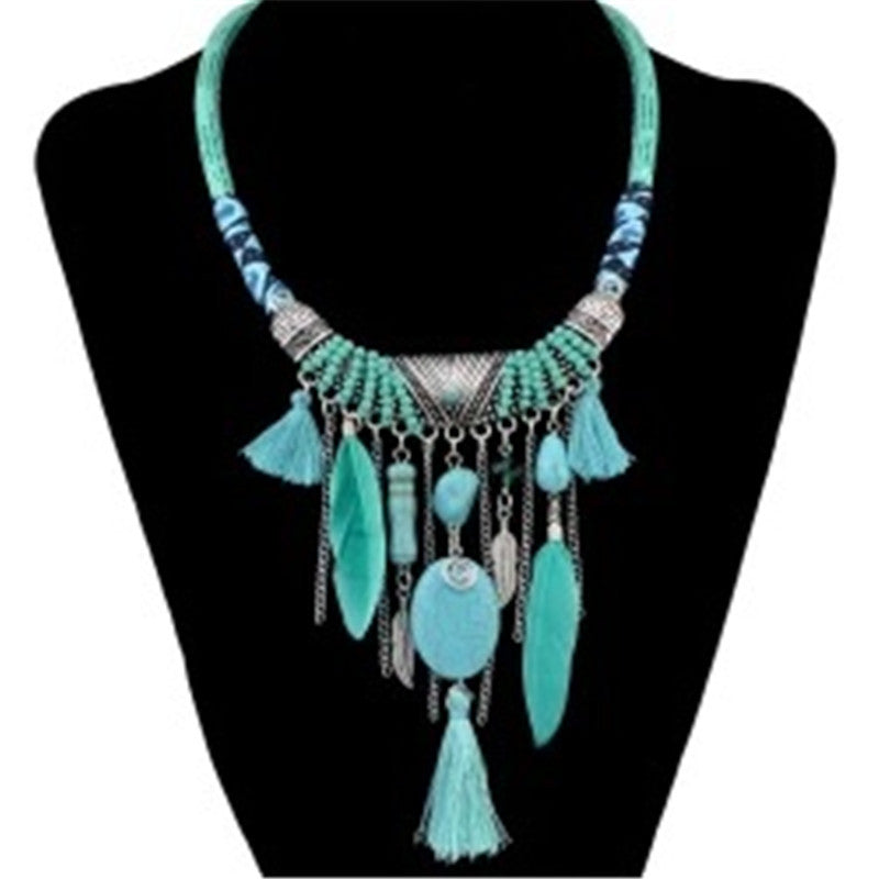 Bohemian feather necklace