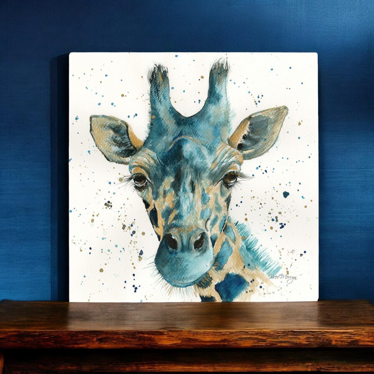 GENEVIEVE Giraffe Ceramic Art Tile by Bree Merryn - 20x20cm Wall Decor - Ready to Hang - Nature-Inspired Home Art-Osiris Craftworks