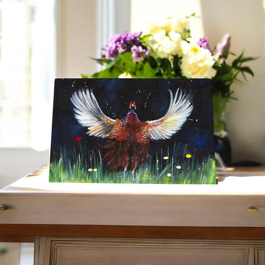 RING NECKED PHEASANT Ceramic Art Tile by PANKHURST GALLERY 30x20 cm