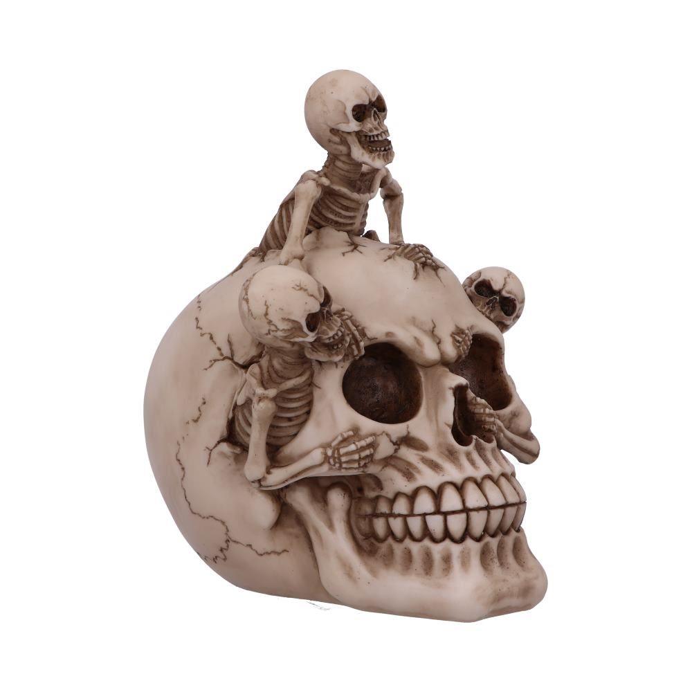 Skeleton Emerging from Skull Ornament Gothic Horror Home Décor Halloween Statue