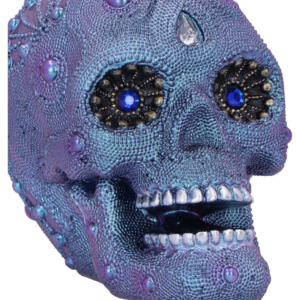 Gothic Jewelled Skull Figurine Gemstone Eyes Halloween Art Decor Ornament Gift