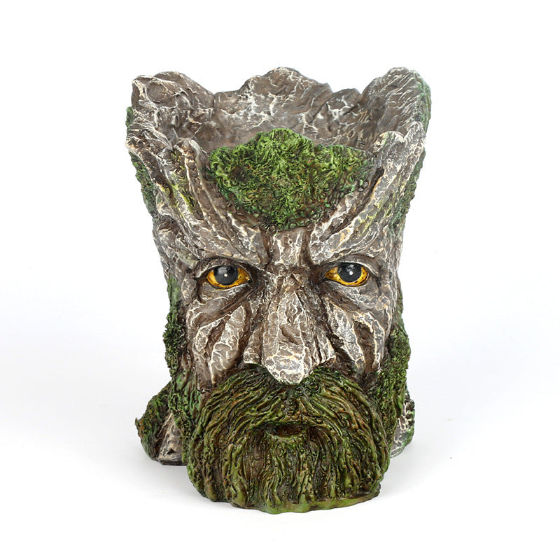 Tree Man Planter Pot - Unique Old Man Tree Head Flower Pot for Indoor Plants, Resin Garden Figurine, Perfect Desktop Home Decoration Gift