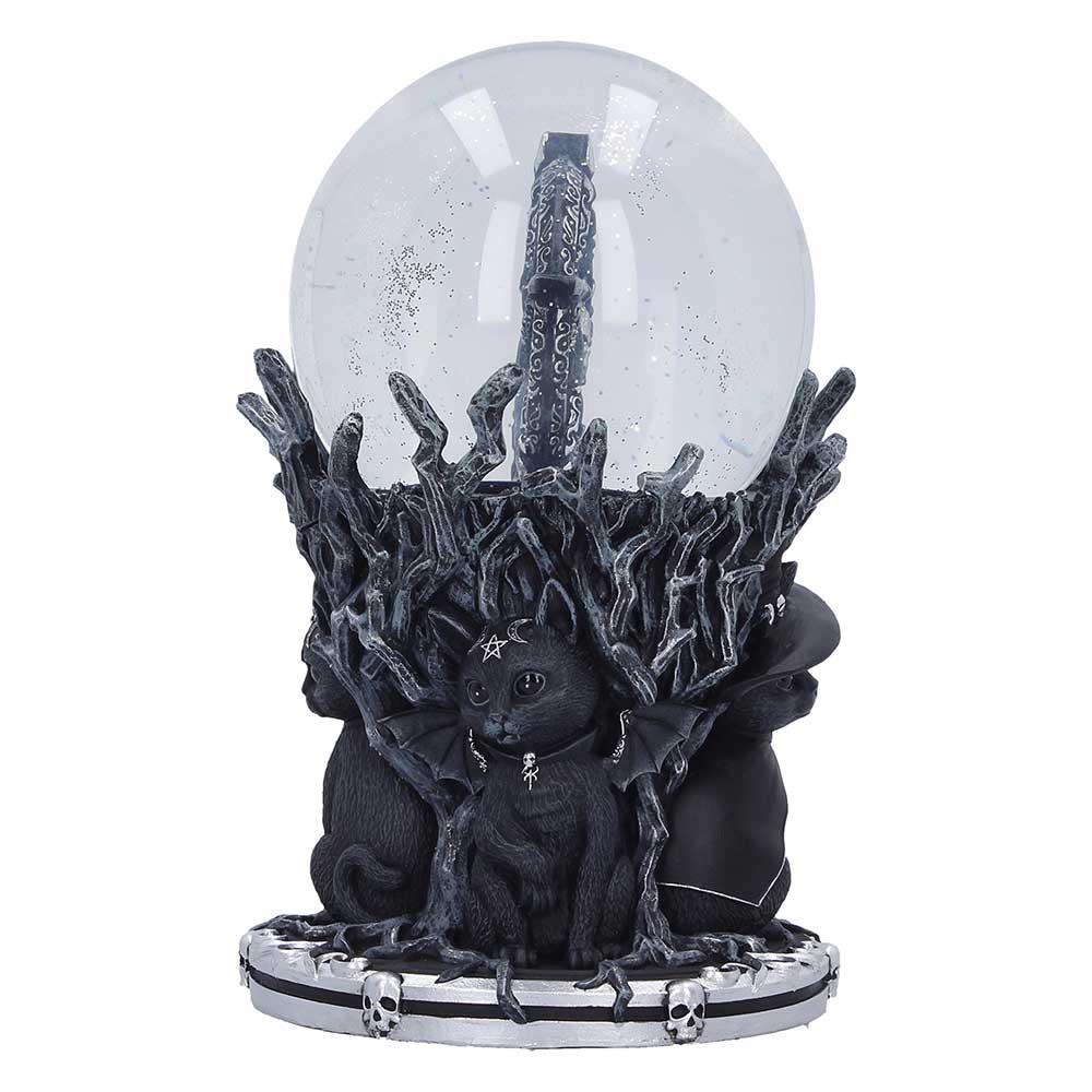 Cult Cuties Snow Globe Gothic Cat Witch Pentagram Occult Ornament Collectibles