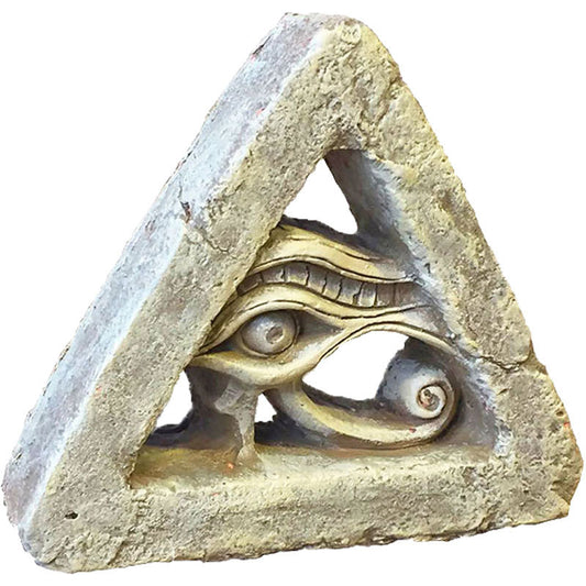 Egyptian Eye of Horus Statue - Triangular Wedjat Figurine, Ancient Symbol Sculpture in Resin, Unique Egyptian Decor for Home or Office