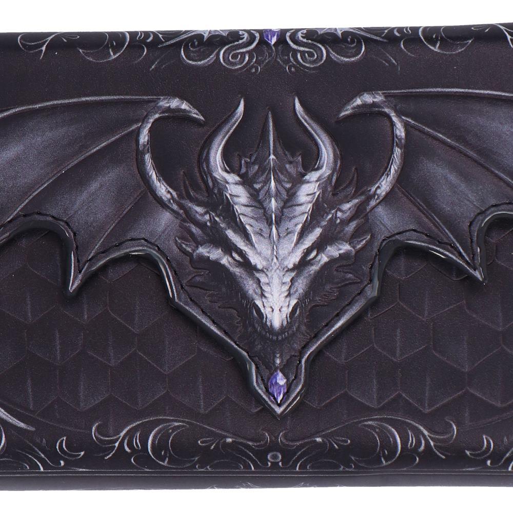 Dark Dragon Scale Purse Gothic Wallet Fantasy Gift Mythical Embossed Accessory