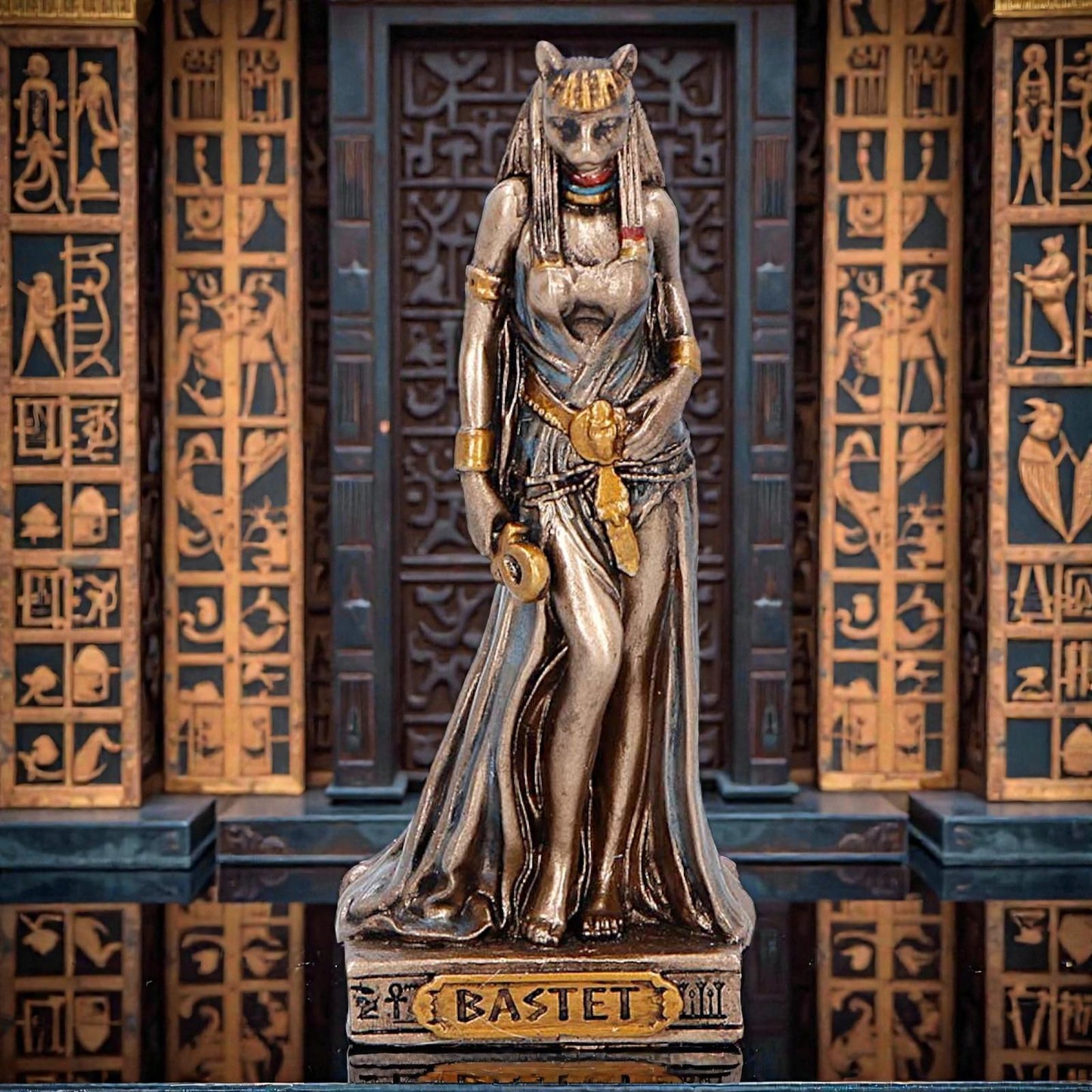 Small Bastet Cat Goddess Statue Ancient Egypt Mythology Statue Ornament Gift