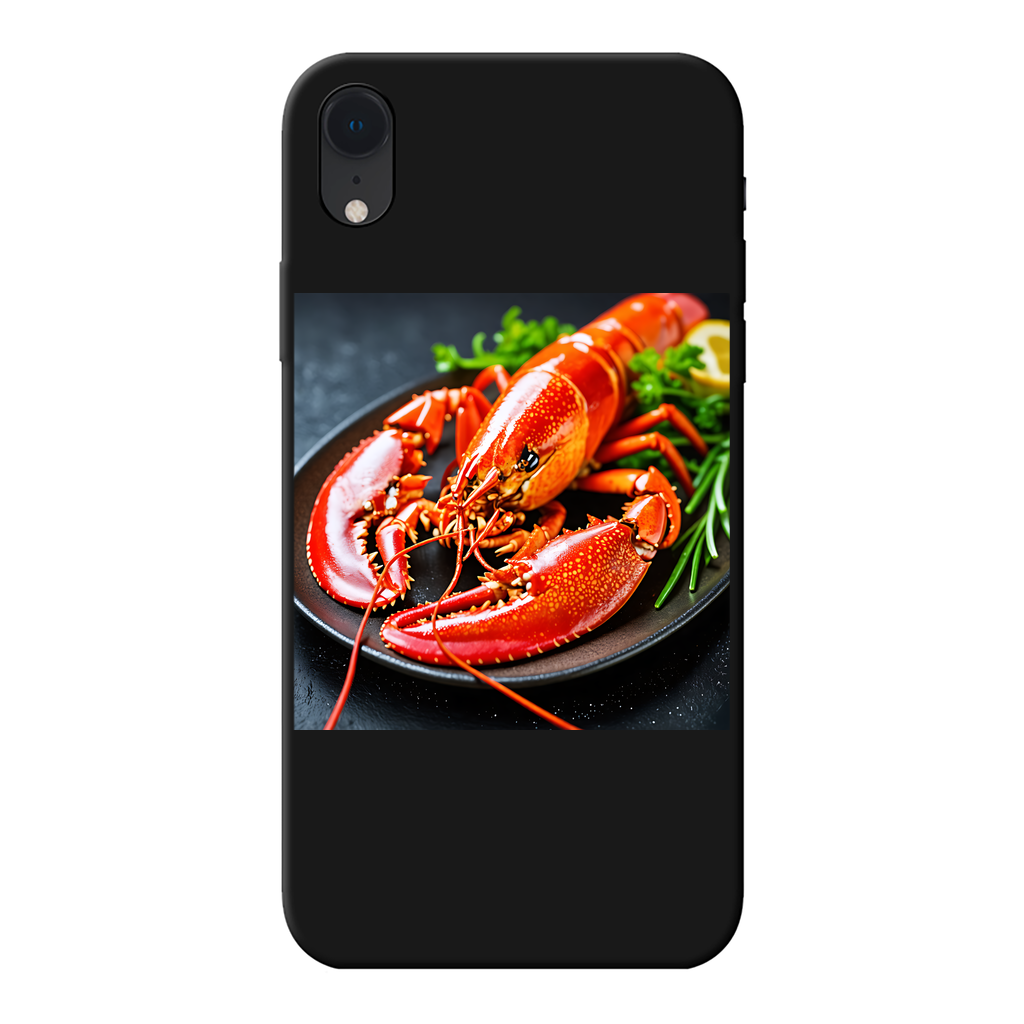 Food Back Printed Black Soft Phone Case