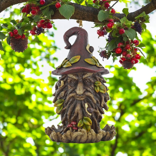 Magical Tree Ent Betula Bird Feeder | Enchanting Garden Decor | Hanging Resin Sculpture, 28cm