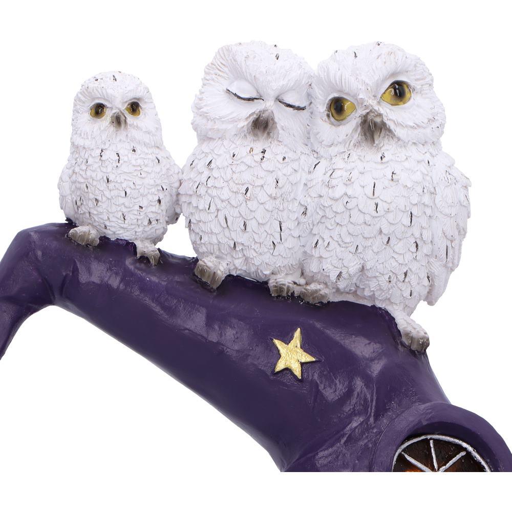 Magical Owl Witch Hat LED Ornament Wiccan Altar Figurine Spooky Halloween