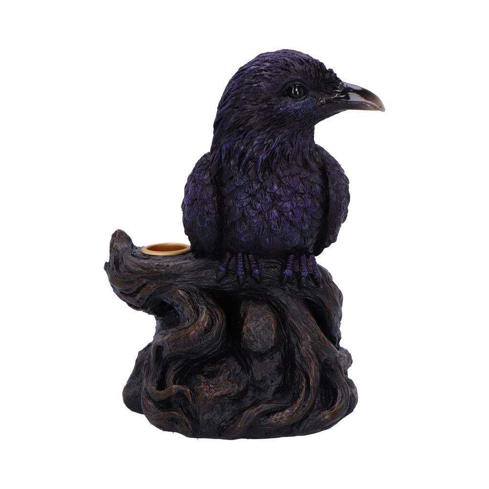 Gothic Raven Incense Burner Mystical Backflow Cone Holder Dark Halloween Art