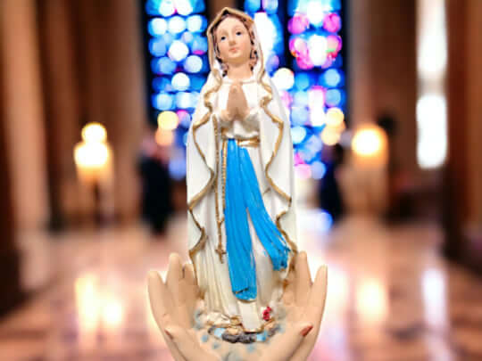 Blessed Virgin Mary Our Lady of Lourdes Statue Religious Ornament Sculpture for Home or Chapel