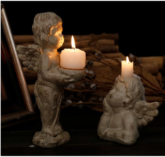 European Style Retro Angel Candle Holder Ornaments