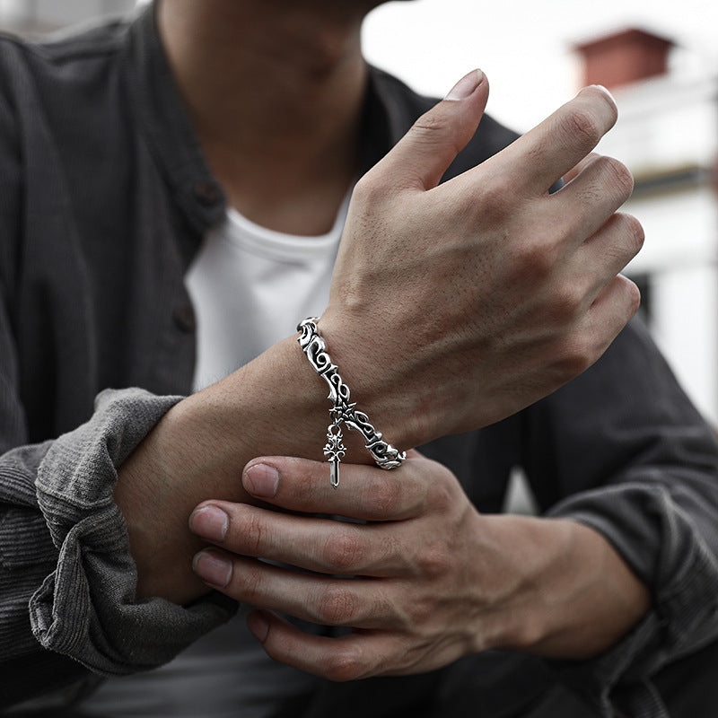 Pentagram Cross Dark Pattern Bracelet