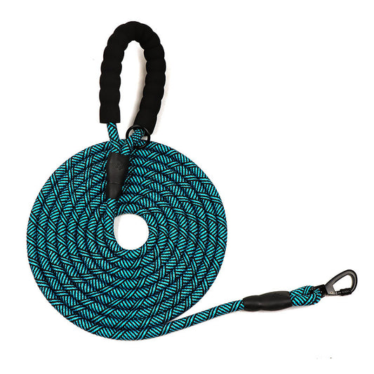 Durable Rope Dog Leash with Padded Handle - Reflective Blue Braided Lead for Medium & Large Dogs, Heavy Duty Outdoor Walking Leash 4.5 m-Osiris Craftworks