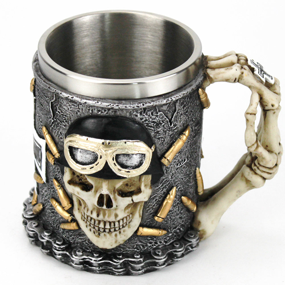 3D Skull Stainless Steel Cup Resin
