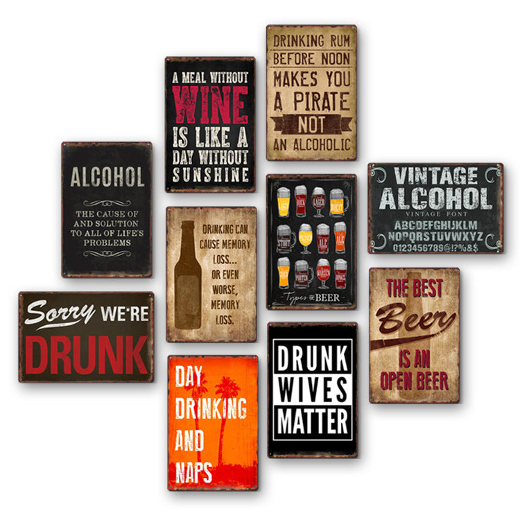 Tin Metal Decor Tin Metal Painting Bar Home Wall Decoration