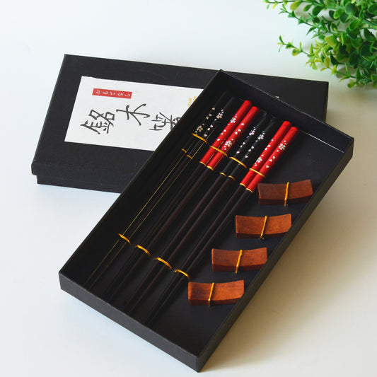 New Products On Sale Japanese Wooden Chopsticks Gift Box Set 4 Pairs Of Chopsticks Chopsticks Combination Gift Set