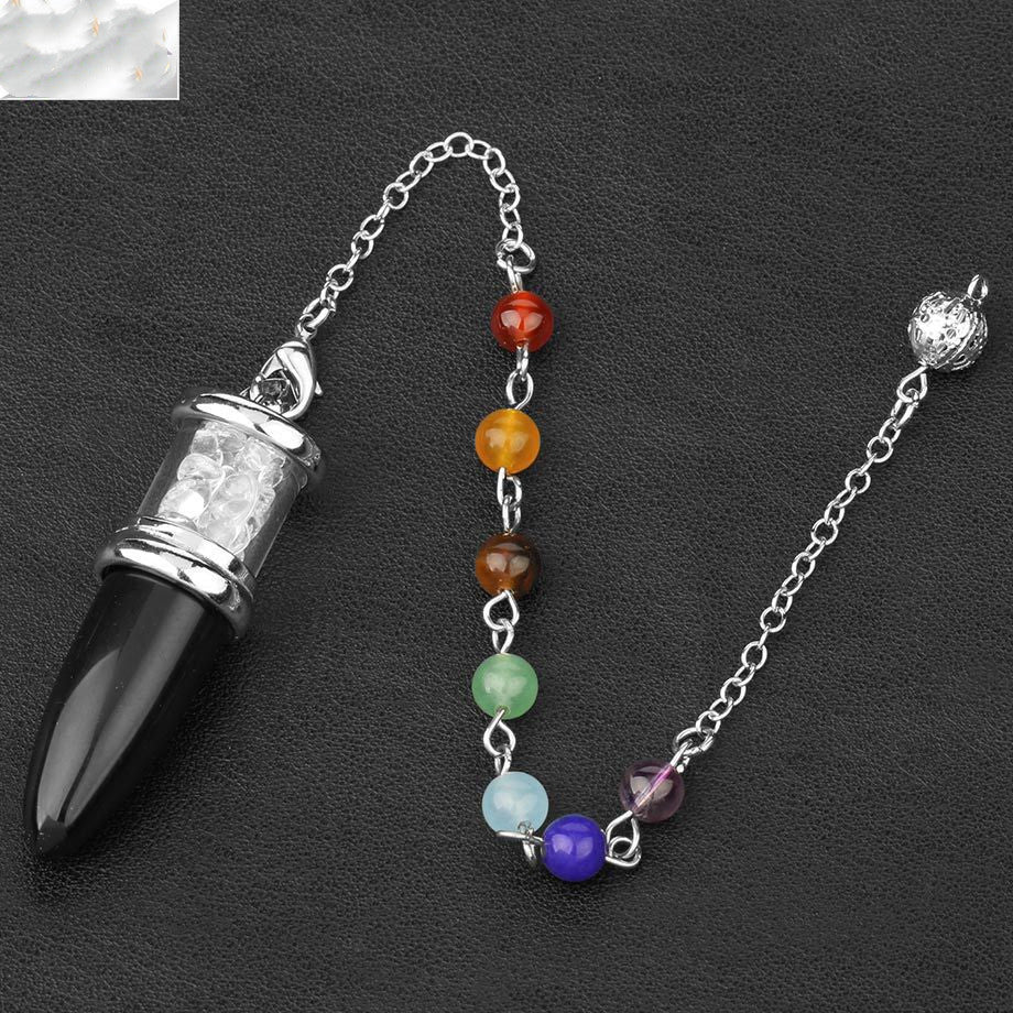 Natural Crystal Pendulum Rough Stone Seven Chakra Necklace Women's Yoga Jewelry