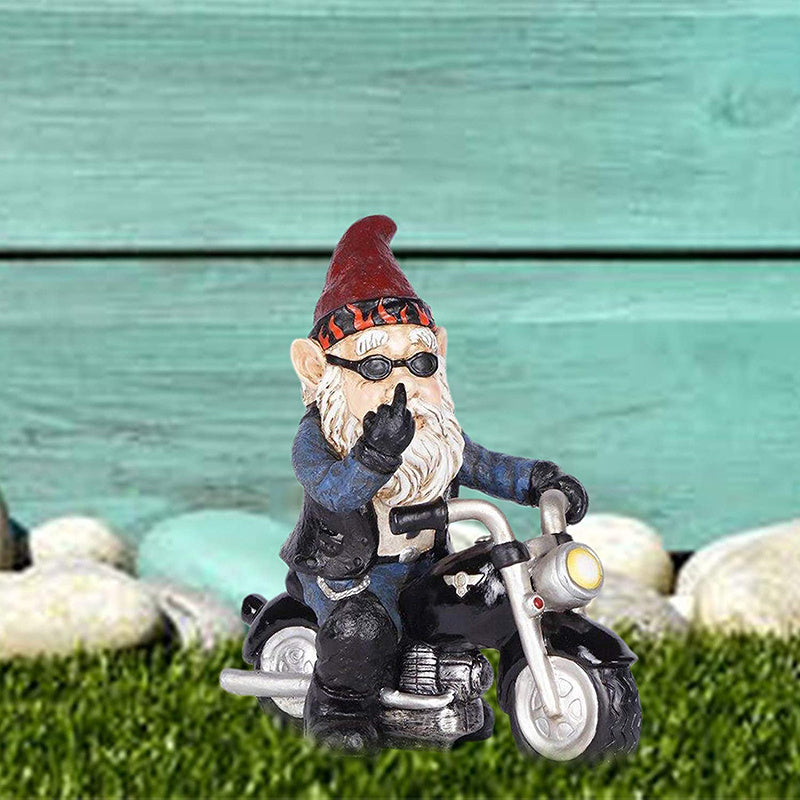 Design Toscano Essieu Graisse Le Motard Gnome de Jardin Statue de Moto, 33 cm, polyrésine, palette complète de couleur Design Toscano Essieu Graisse Le Motard Gnome de Jardin Statue de Moto, 33 cm, polyrésine, palette complète de couleur