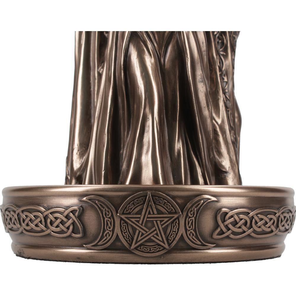 Celtic Triple Goddess Statue Incense Burner Pagan Altar Decor Smoke Cone Holder