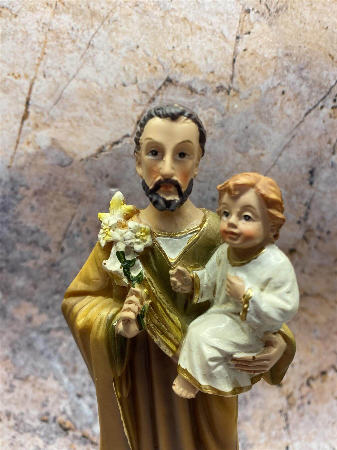 Saint Joseph with Child Jesus Resin Statue, Spiritual Catholic Decor, Fatherly Devotion-Osiris Craftworks