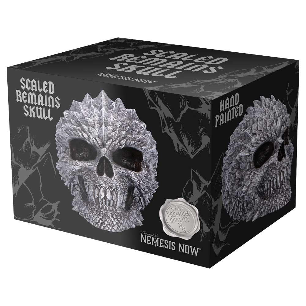 Dragon Scale Skull Statue Scaled Remains Figurine Gothic Collectible Ornament
