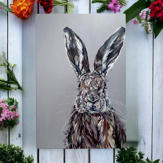 Sam Fenner "Messy Hare" Ceramic Picture Tile 30x20cm - Unique Wall Art Decor Ready to Hang - Gift-Boxed