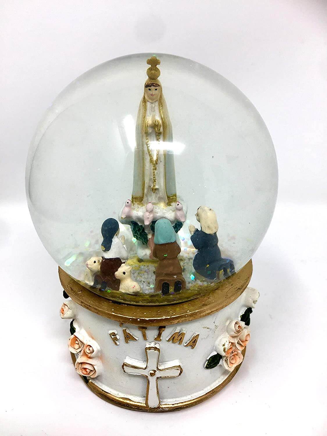 Blessed Virgin Mary Our Lady of Fatima Snow Globe Ornament Figurine Water Ball