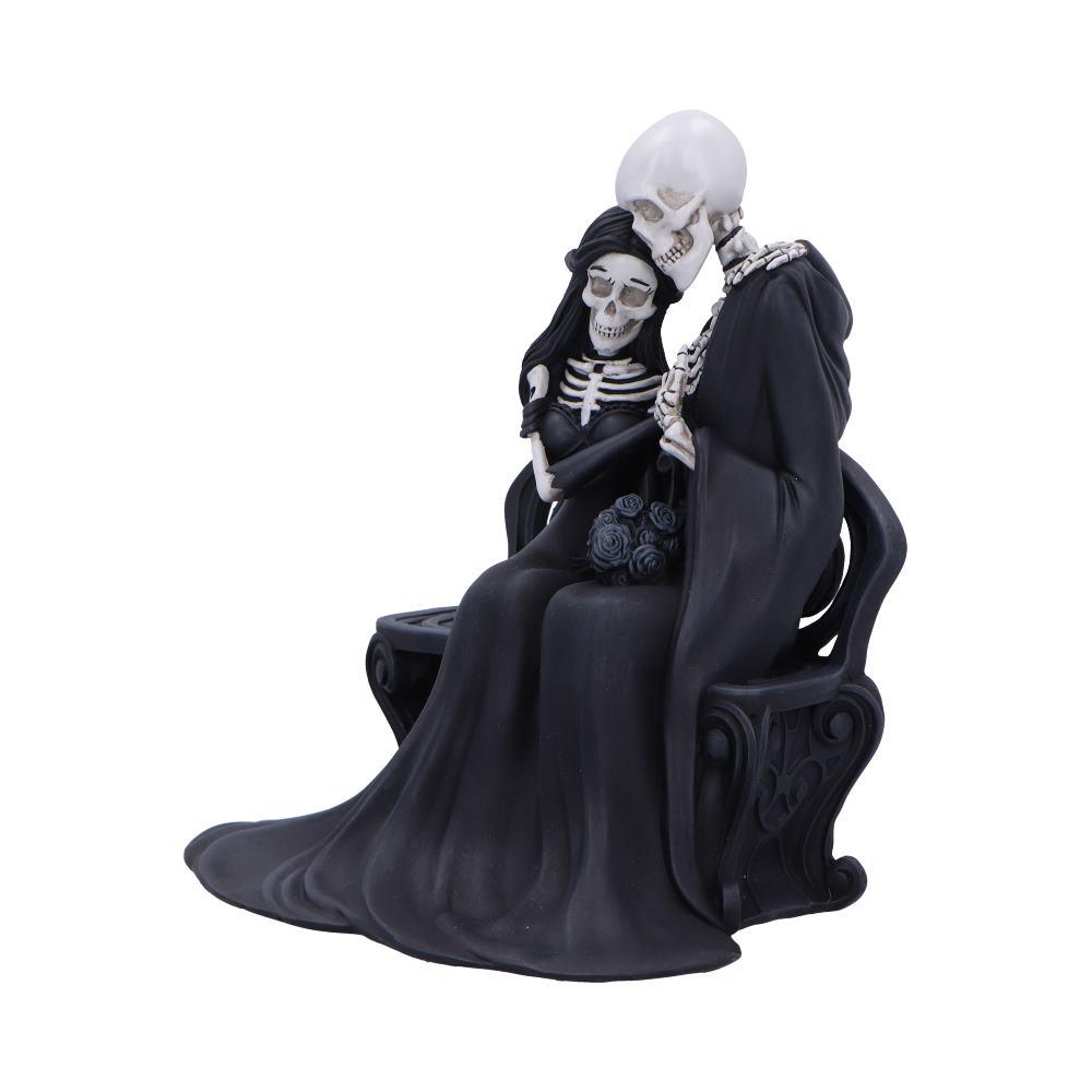Romantic Death Embrace Statue Eternal Bond Skeleton Couple Fantasy Figurine