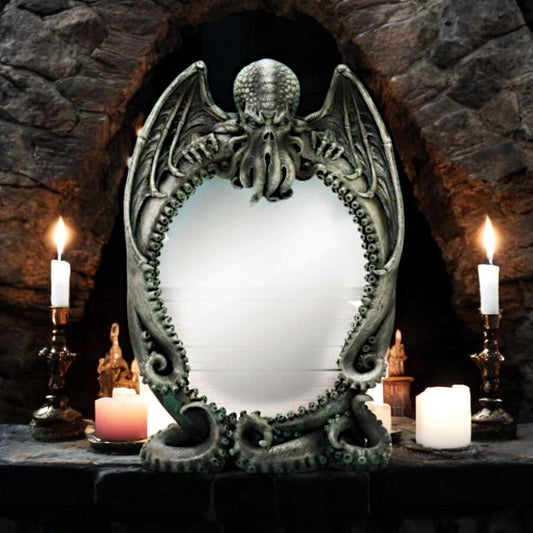 Gothic Cthulhu Mirror Decor | Fantasy Horror Figurine by Nemesis Now 24cm