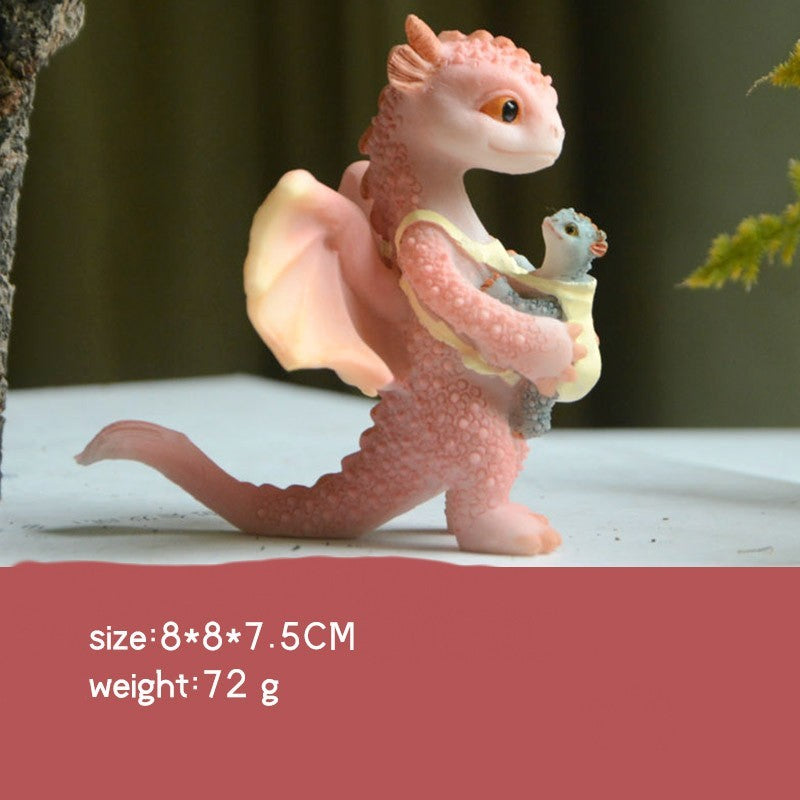 Cute Cartoon Simulation Dragon Resin Ornaments
