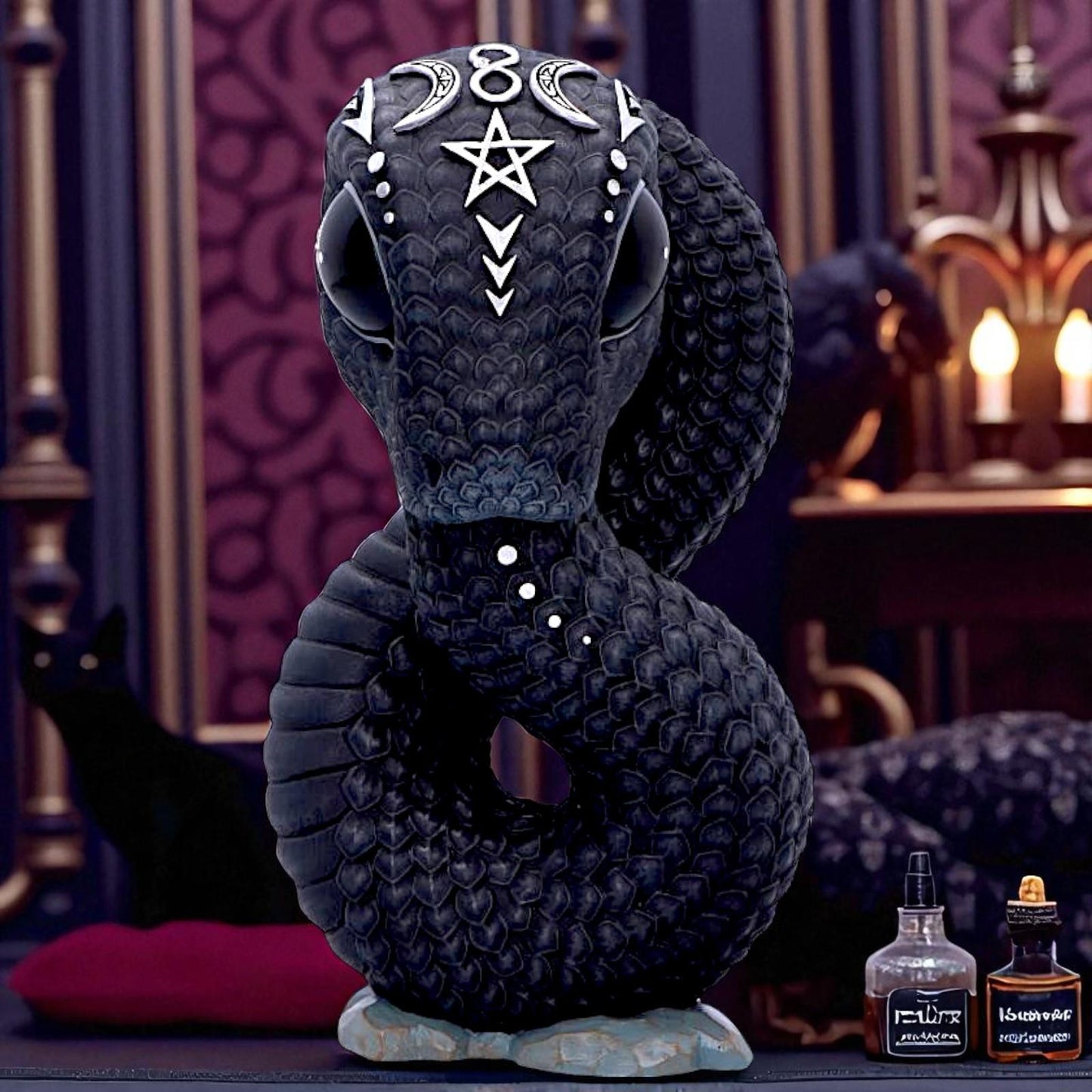 Mystical Ouroboros Figurine Snake Decor Occult Cult Cuties Serpent Sculpture Art