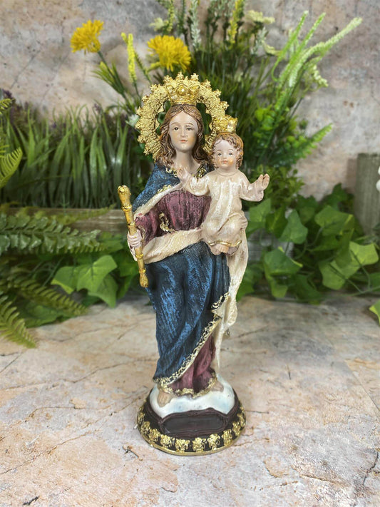 Our Lady of Mount Carmel Virgin Mary Sculpture Statue Religious Ornament 13 cm