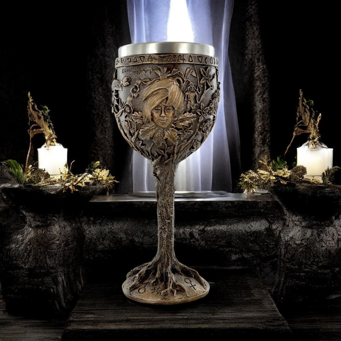 Poison Goblet Chalice | Gothic Fantasy Drinkware | Dark Magic Cup for Witches, Wizards, Occult, and Pagan Rituals | Unique Collectible by Tina Tarrant - 22cm