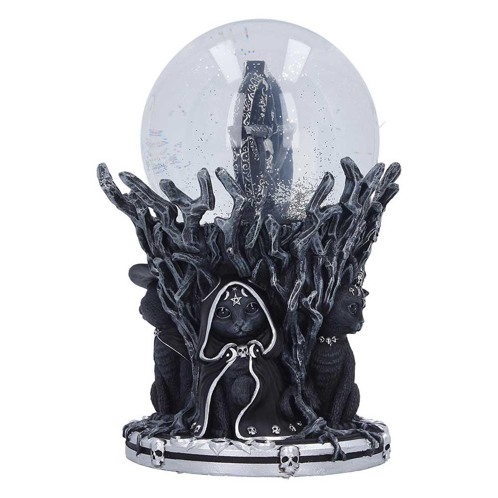 Cult Cuties Snow Globe Gothic Cat Witch Pentagram Occult Ornament Collectibles